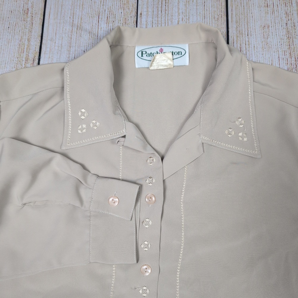 Vintage Patchington Top Embroidered Long Sleeve Size 12 western boho style‎